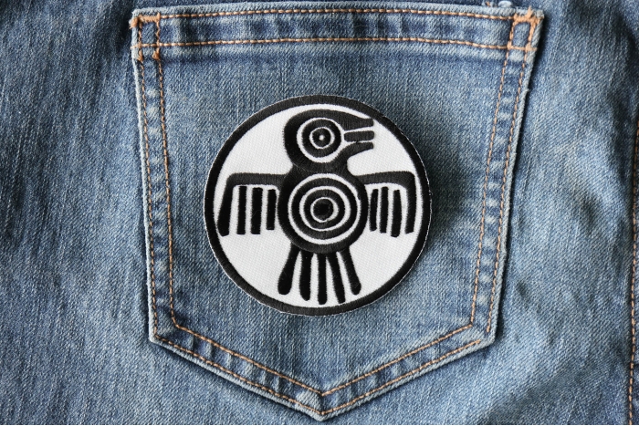 Aztec Tribal Patch shown on jeans