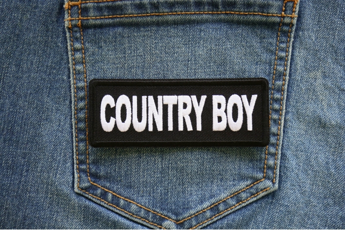 Country Boy Patch shown on jeans