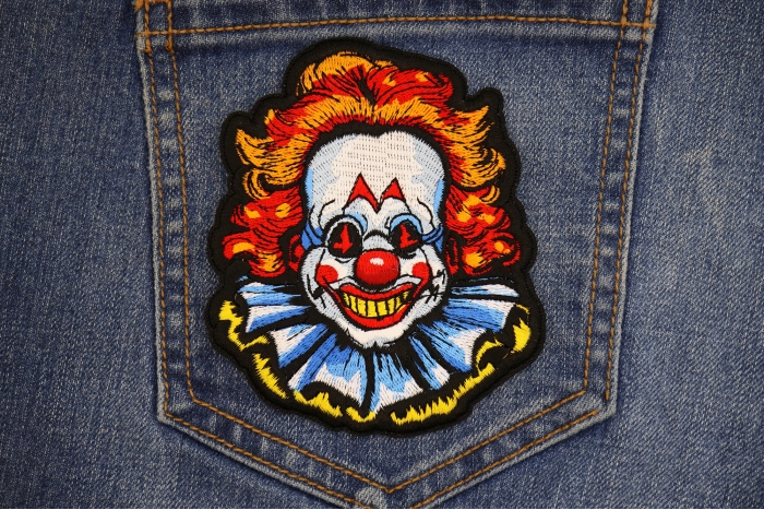 Fat Clown Patch shown on jeans