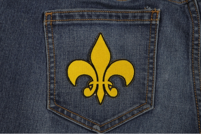 Fleur De Lis Patch shown on jeans
