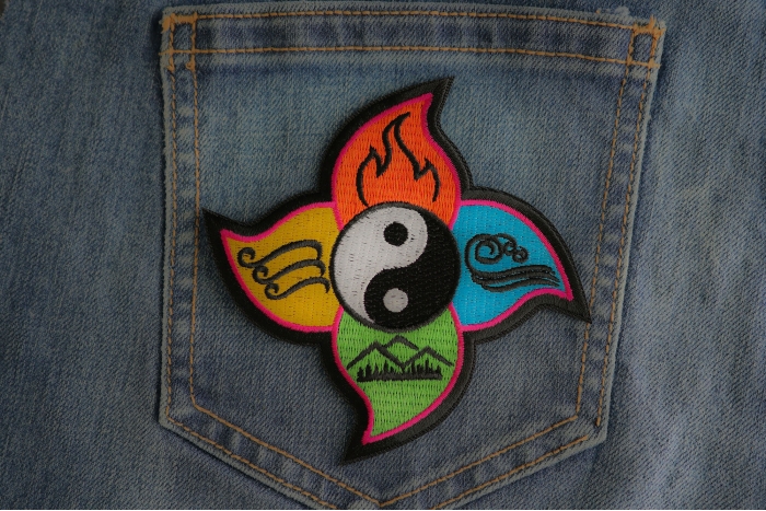 Four Elements Patch shown on jeans