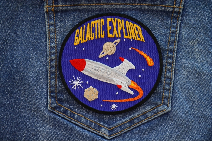 Galactic Explorer Patch shown on jeans