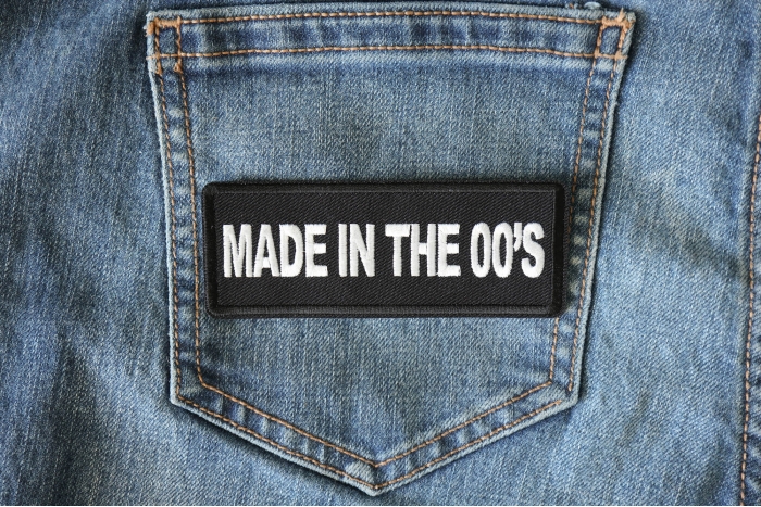 Made in the 00's Patch shown on jeans