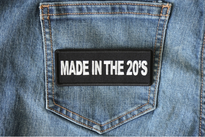 Made in the 20's Patch shown on jeans