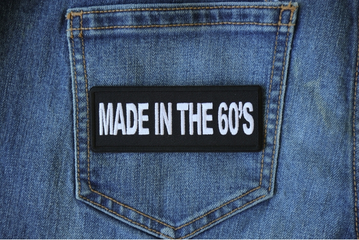 Made in the 60s Patch shown on jeans