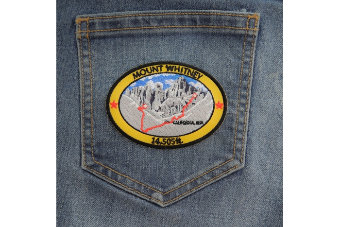 Mount Whitney Patch shown on jeans