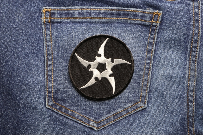 Ninja Star Patch shown on jeans