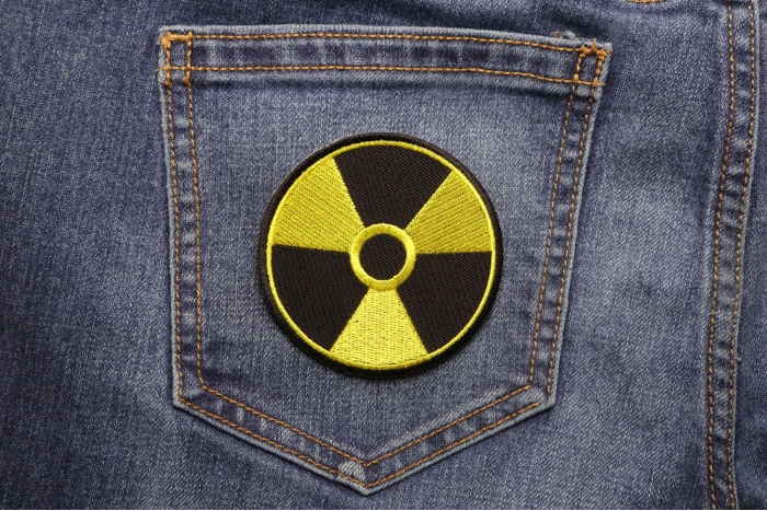 Radioactive Novelty Patch shown on jeans