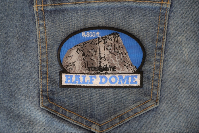 Yosemite Half Dome Patch shown on jeans