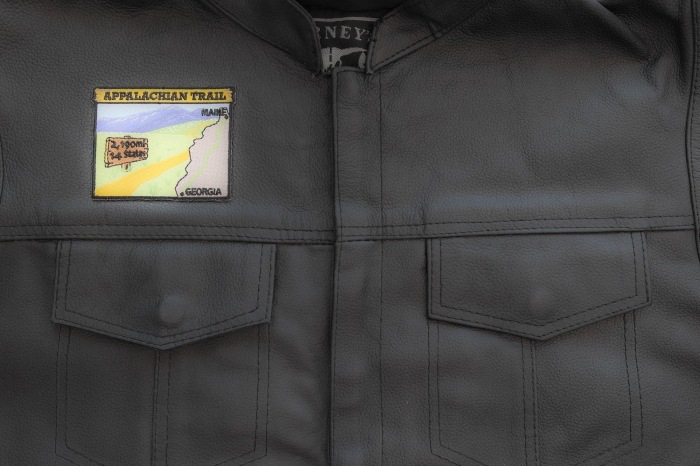 Appalachian Trail Patch shown on leather vest