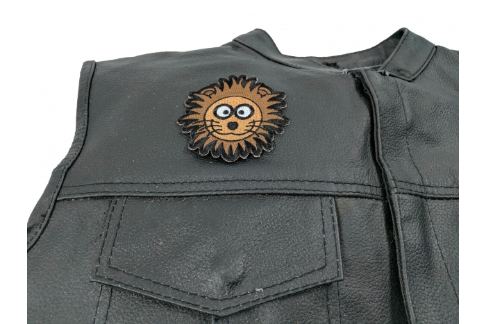 shown on leather vest