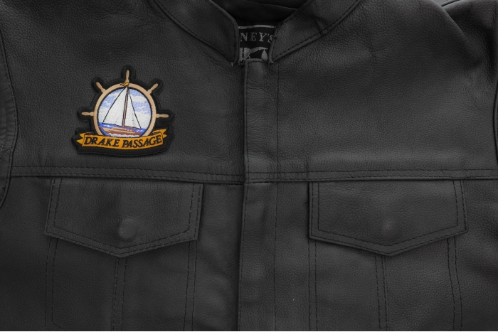 Drake Passage Patch shown on leather vest