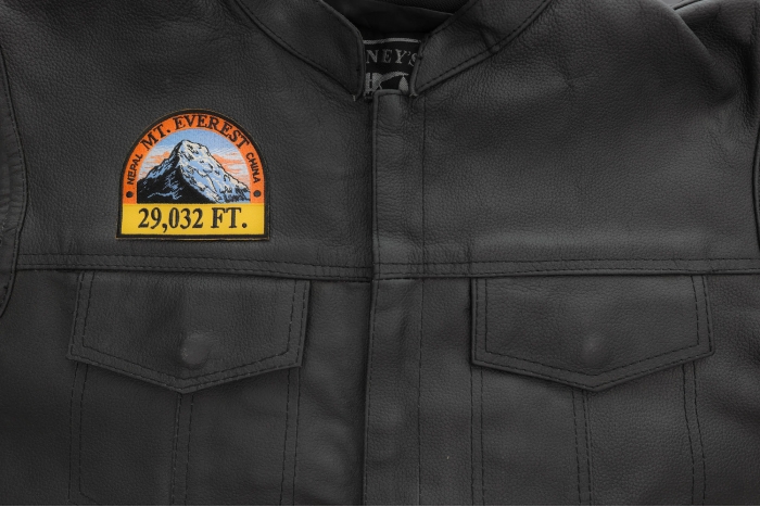 Everest Patch shown on leather vest