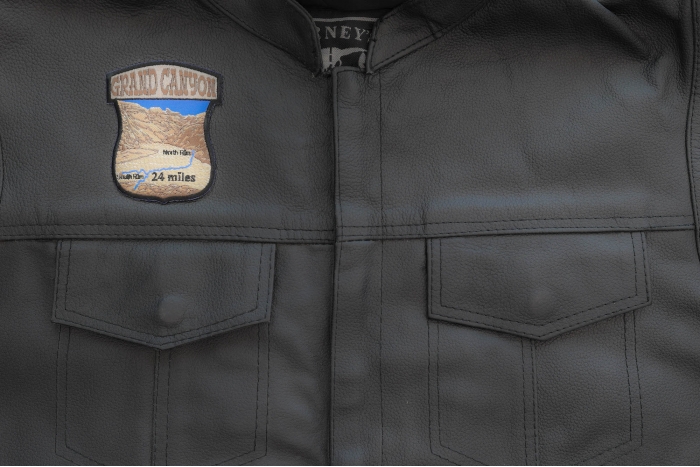 Grand Canyon Patch shown on leather vest