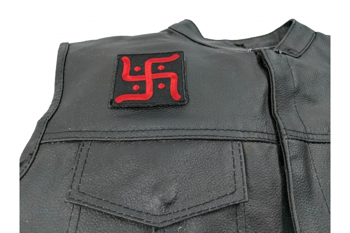  shown on leather vest