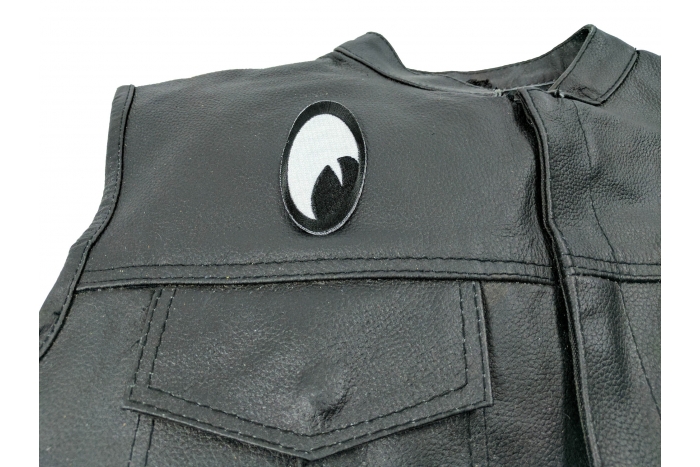  shown on leather vest