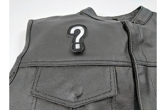 shown on leather vest