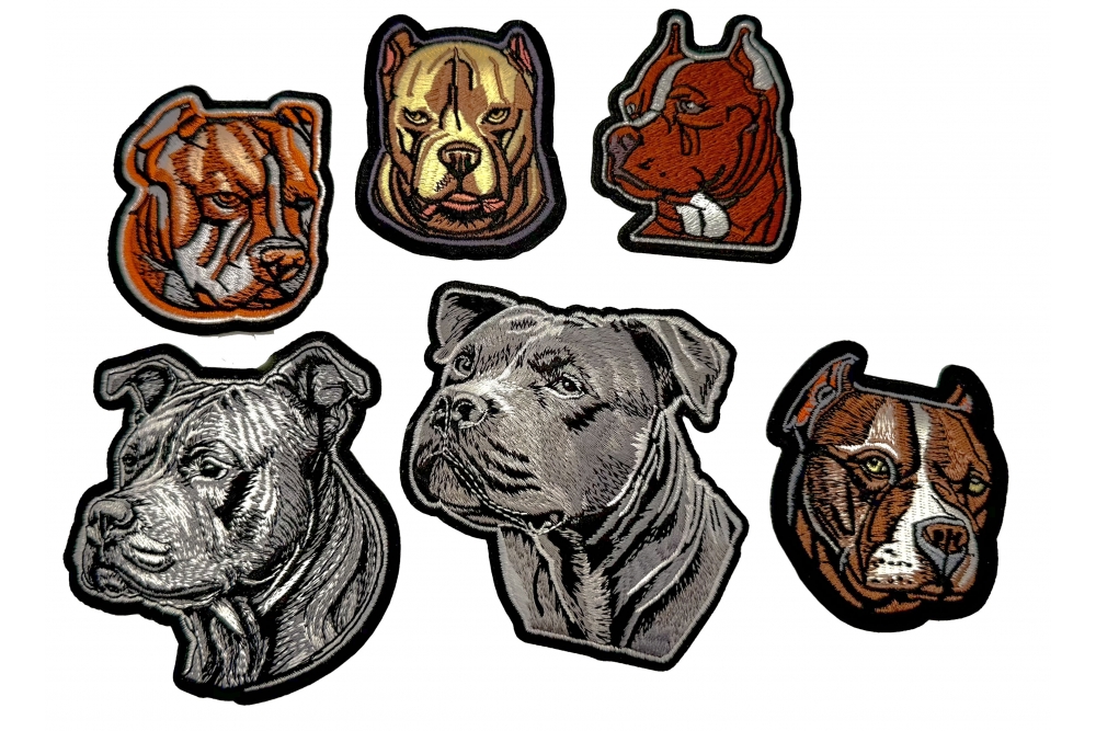 Pitbul Patches, Embroidered Sew or Iron on Patch to Bags and Jackets