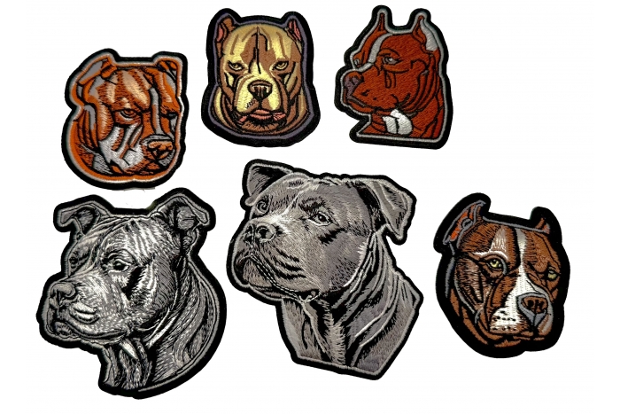 Pitbul Patches, Embroidered Sew or Iron on Patch to Bags and Jackets Pitbul Patches, Embroidered Sew or Iron on Patch to Bags and Jackets