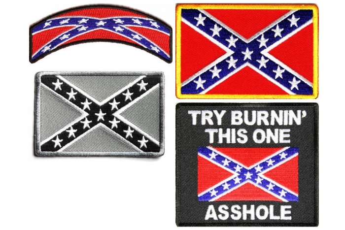 Southern Heritage Set Of 4 Rebel Flag Patches