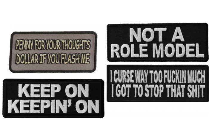 Toxic and Proud Sayings Iron-on or Sew-on Embroidered Patches Set of 4 Toxic and Proud Sayings Iron-on or Sew-on Embroidered Patches Set of 4