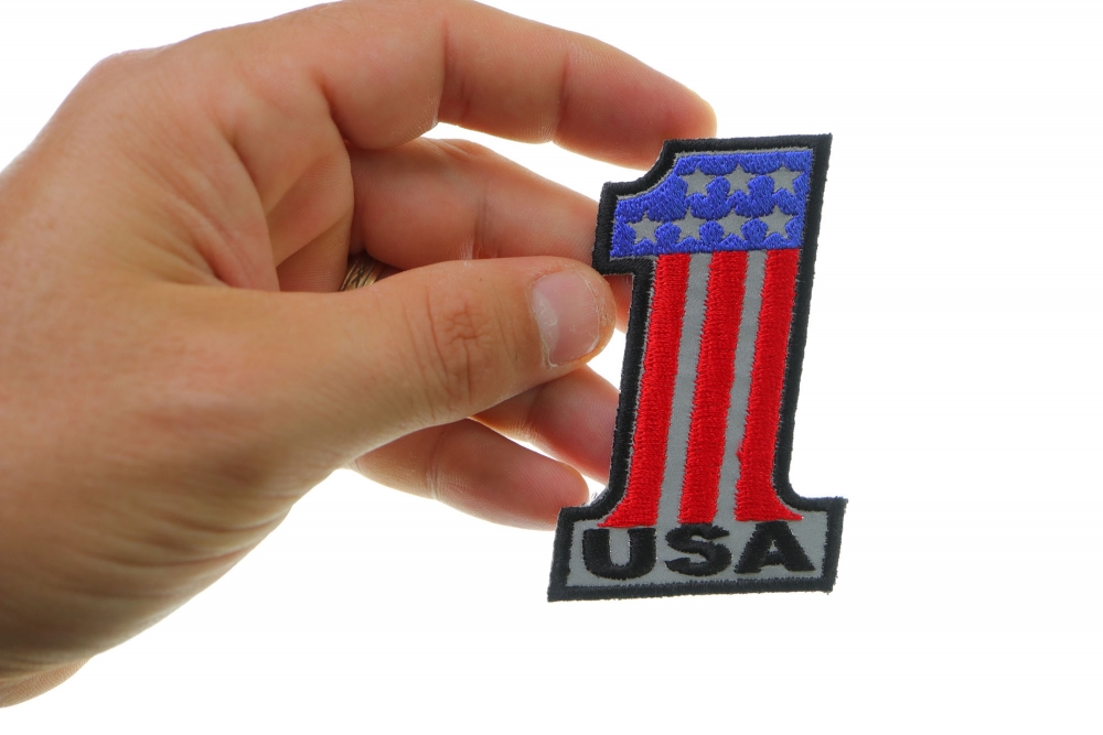 Reflective No 1 USA Patch Patriotic Patches TheCheapPlace