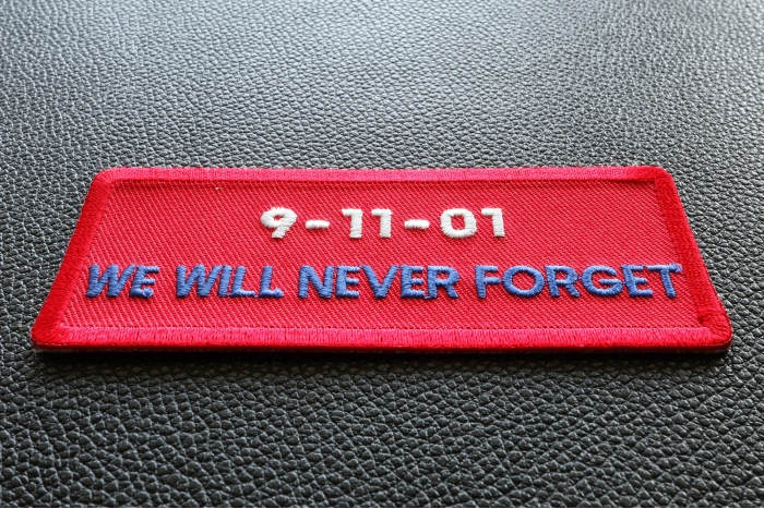 9 11 01 We Will Never Forget Patch diagonal view