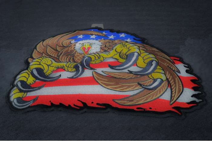 American Flag Eagle and Talons Patch diagonal view