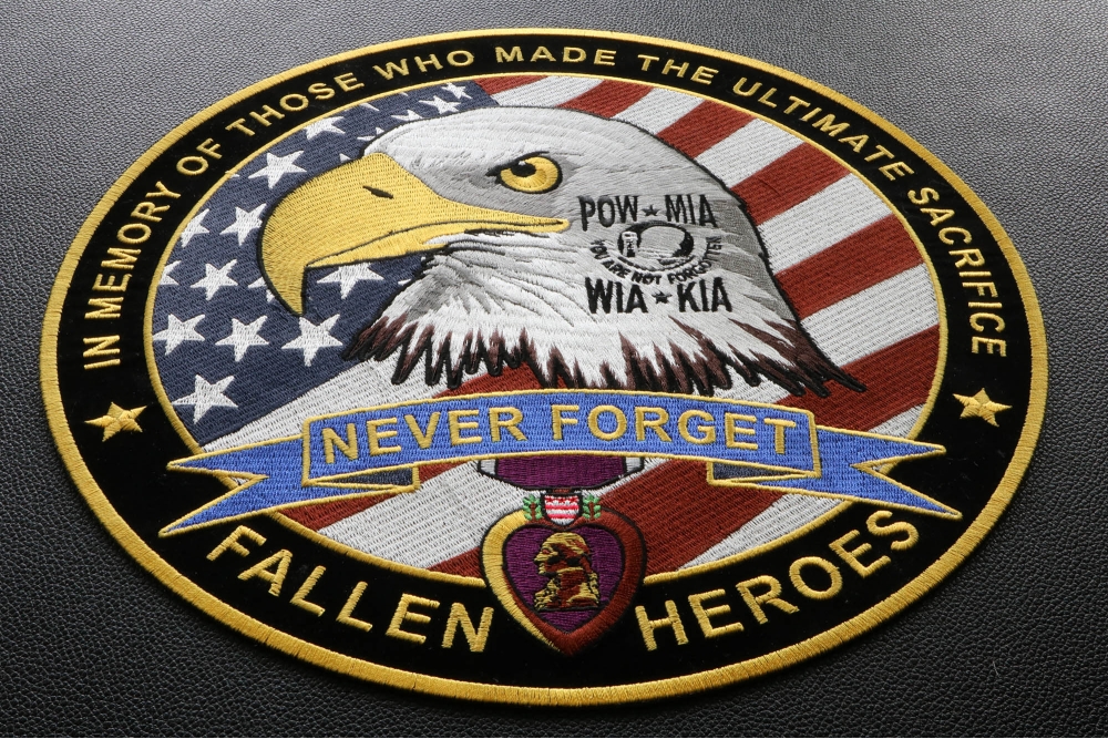 Buy the Lot of 3 Fallen Heroes Large Iron On 12inch Patches