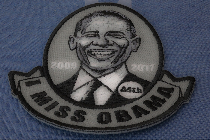 I Miss Obama Patriotic Iron on Patch diagonal view