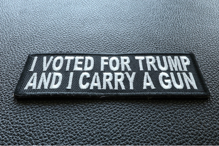 I Voted For Trump And I Carry a Gun Patch diagonal view