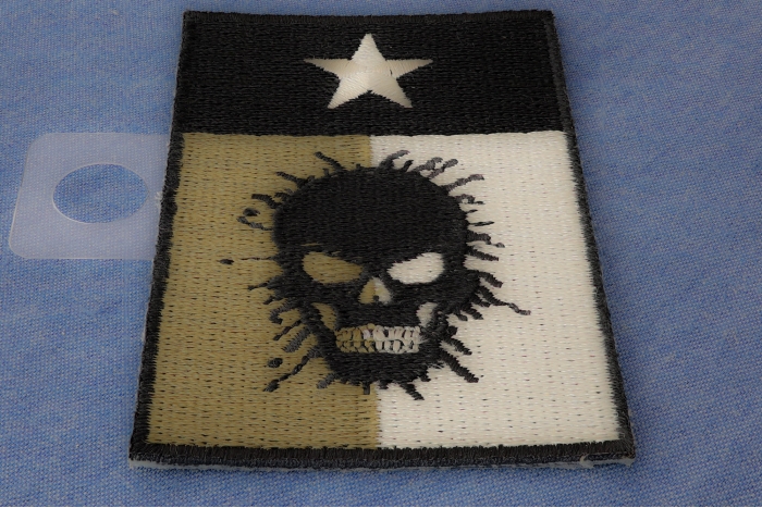 Texas Flag Oil Spill Skull Patch diagonal view