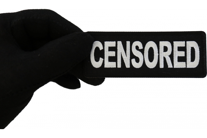 Censored Patch shown on hand for size comparison