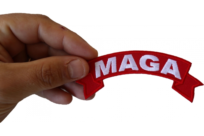 MAGA Patch, Trump Patches shown on hand for size comparison