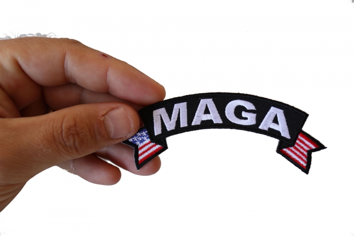 MAGA Patch, Trump Patches shown on hand for size comparison
