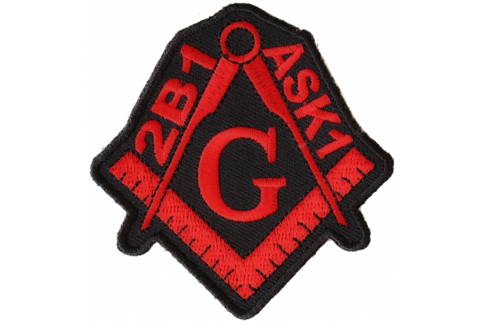 2B1 ASK1 Free Mason Black and Red Patch
