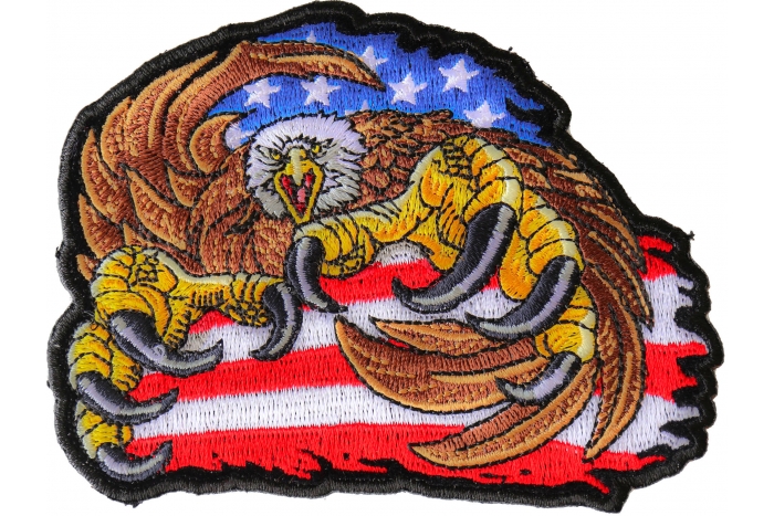 Eagle Patch with giant Talons and American Flag
