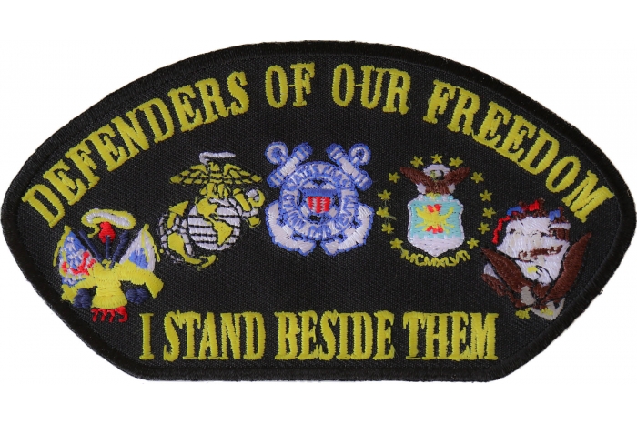 Cap Defenders Of Our Freedom I Stand Beside Them Patriotic Iron on Patch