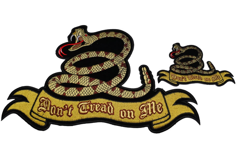 Dont Tread On Me Gadsden Snake Patch Set Small and Large