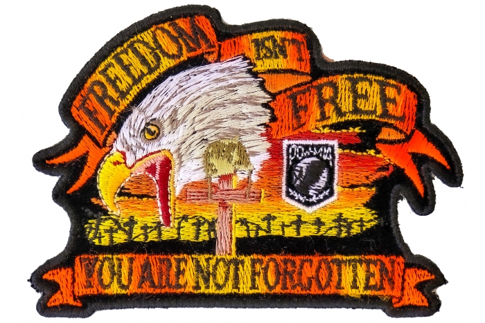 Freedom Isn't Free Eagle Small Patriotic Iron on Patch