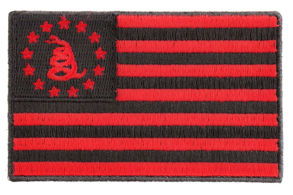 Gadsden - Don't Tread On Me Patch - Black-Red