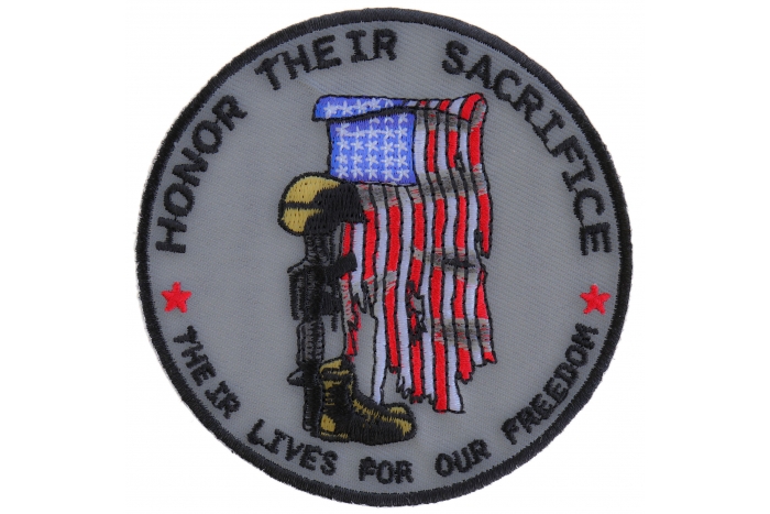 Honor Their Sacrifice Memorial Patriotic Iron on Patch