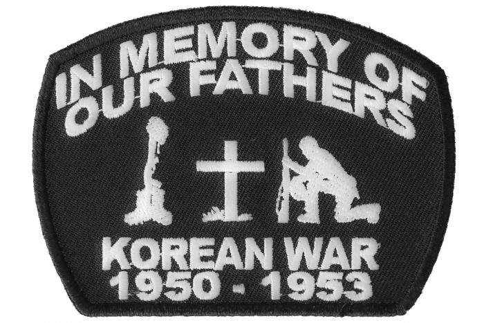 In Memory Of Our Fathers Korean War Patriotic Iron on Patch