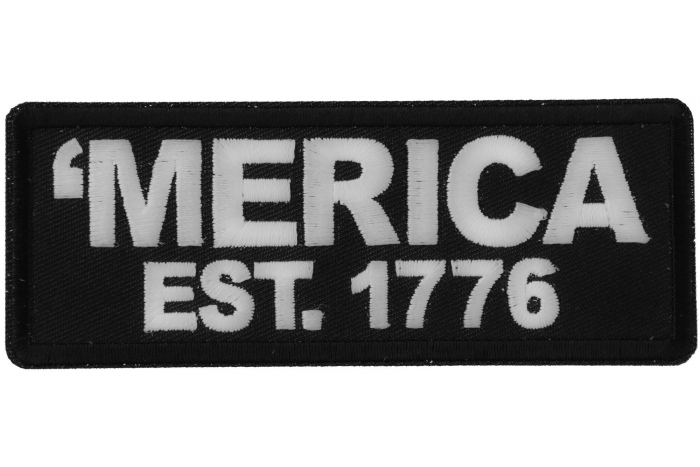 Merica Est 1776 Patriotic Iron on Patch