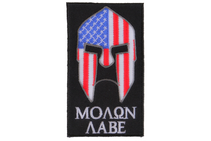 Molon Labe Spartan Patch With US Flag