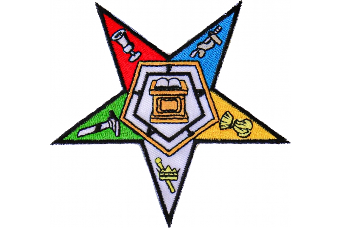 Eastern Star Mason Patriotic Iron on Patch