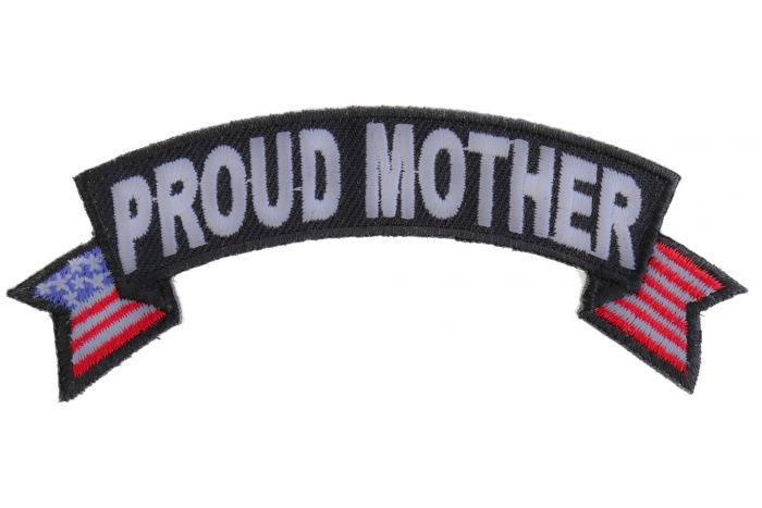 Proud Mother US Flag Rocker Patriotic Iron on Patch
