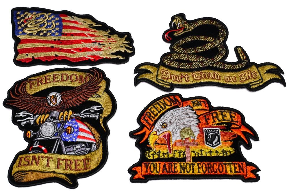 Set of 4 Iron on Patriotic Patches