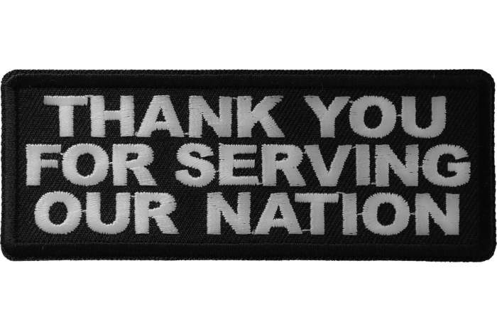 Thank You For Serving Our Nation Patriotic Iron on Patch