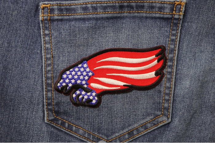 American Flag Eagle Patch shown on jeans
